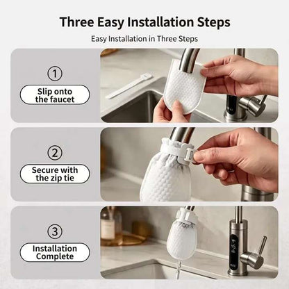 Universal Tap Water Filter Pack of 20 Reusable Cotton Faucet Filter Bags for Kitchen and Bathroom Faucet Water Filtration