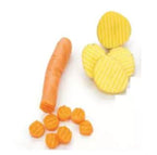 Crinkle cut wavy blade cutter, stainless steel kitchen tool for making French fry potatoes, chips, and decorative vegetable slices