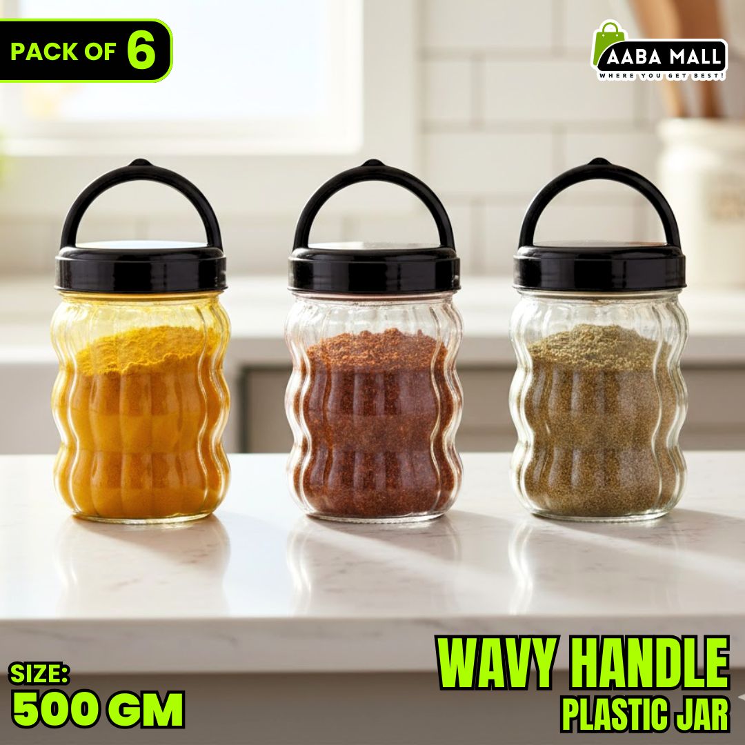 BPA free transparent kitchen storage jar 500gm