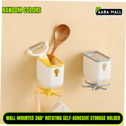 rotating hook, kitchen organizer, bathroom hooks, self adhesive wall rack, utensil hanger, 360 degree hook, storage holder, kitchen accessories, wall hook rack, space saving storage