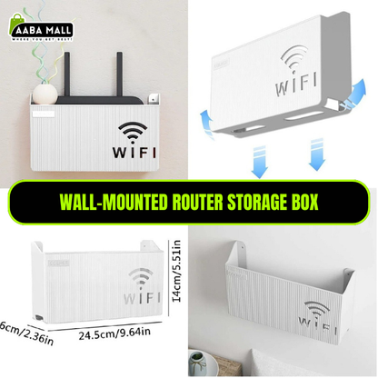 router box, wall mounted router shelf, wifi box organizer, set top box holder, no drilling shelf, router storage box, tv accessories, wall shelf, living room organizer, cable management box