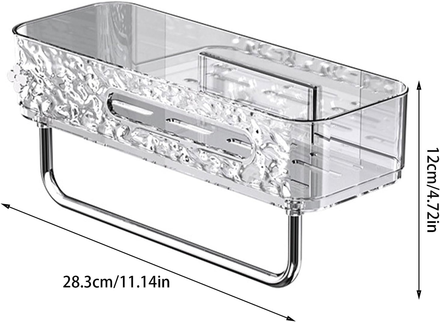 Adhesive Bathroom Holder Wall-Mounted Shower Storage Rack Without Drilling