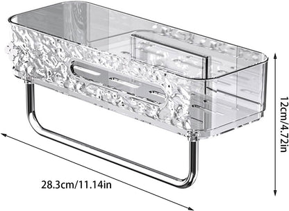 Adhesive Bathroom Holder Wall-Mounted Shower Storage Rack Without Drilling