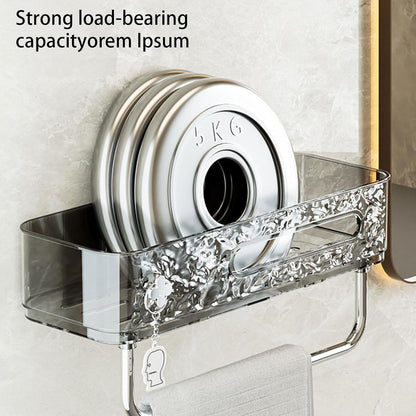 Adhesive Bathroom Holder Wall-Mounted Shower Storage Rack Without Drilling