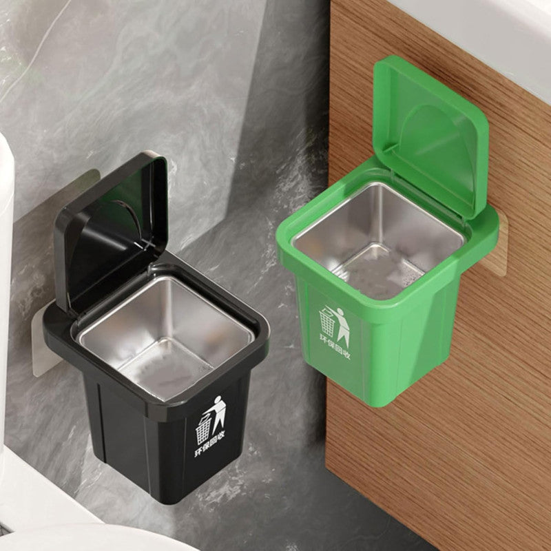 wall-mounted stainless steel ashtray with lid