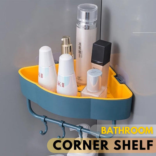 Wall-Mounted Bathroom Corner Shelf – Adhesive Cloud-Shape Storage Rack for Shampoo, Sponge, Razor – No Drilling, Rustproof Organizer Basket for Shower & Bathroom