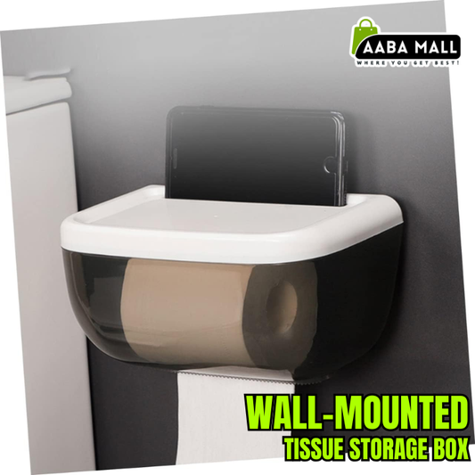 tissue holder, wall mounted tissue box, adhesive tissue holder, bathroom organizer, kitchen tissue holder, black tissue box, seamless tissue storage, no drill tissue holder, home accessories, tissue dispenser