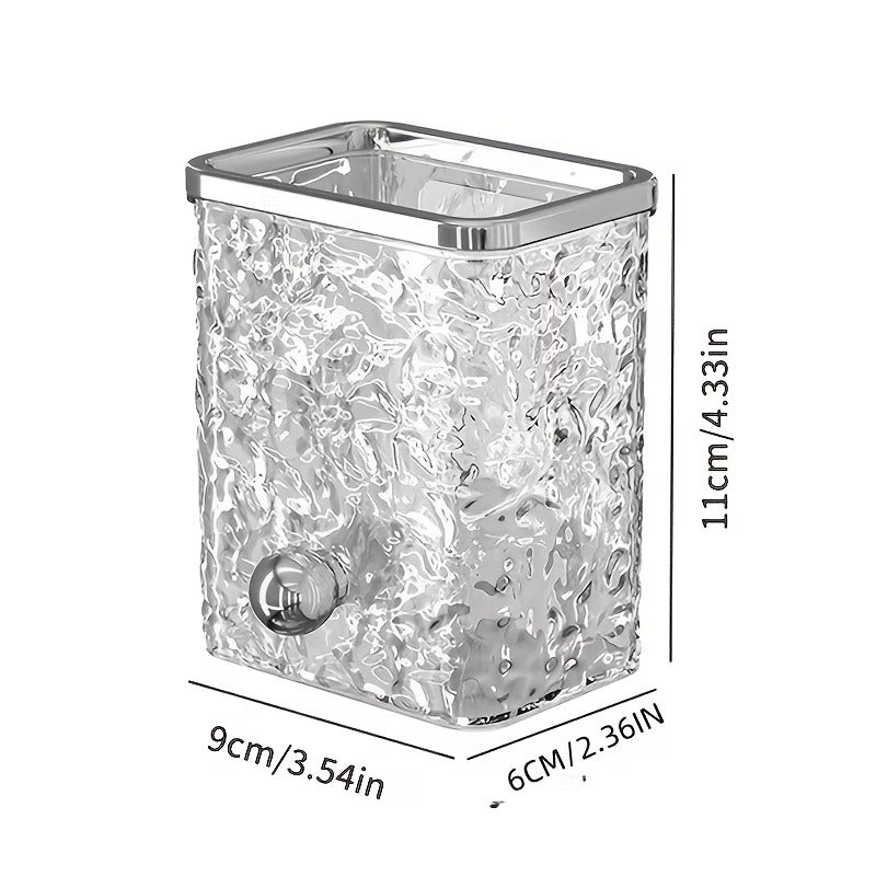 Wall-Mounted Bathroom Storage Box Water Ripple Design Multi-Compartment Organizer