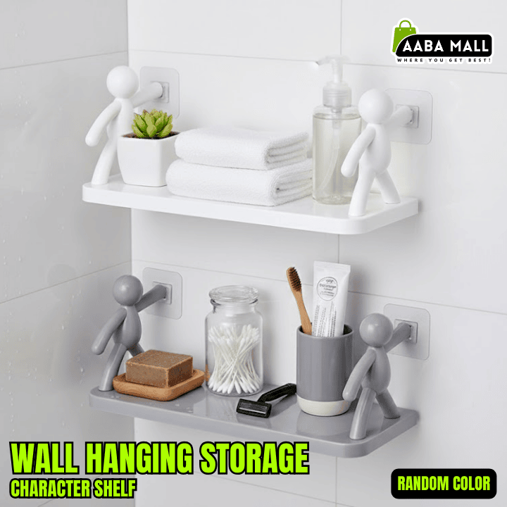 wall hanging character storage shelf kitchen bathroom