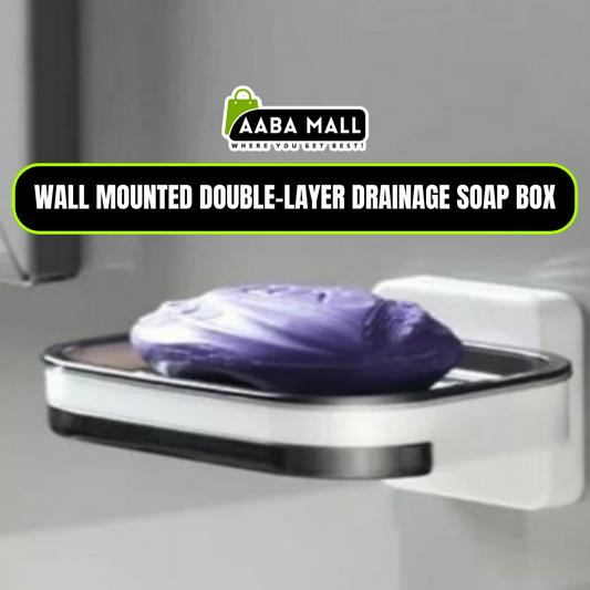 Wall-Mounted Double-Layer Drainage Soap Dish | Bathroom Soap Holder Rack & Storage Organizer