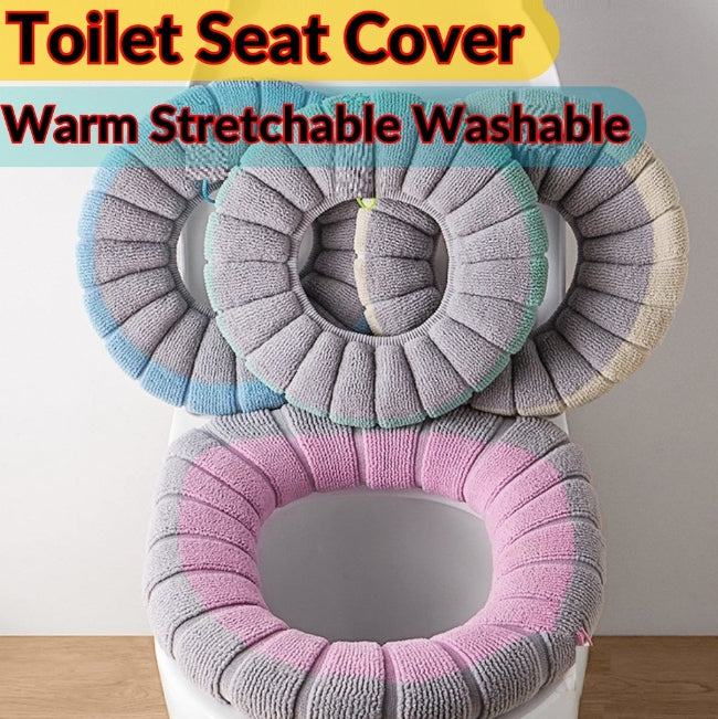 Bathroom Accessories Toilet Seat Cover Commode Case Winter Warm Washable Closes tool Mat Bathroom Toilet Pad Cushion - AABA MALL