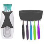 Automatic Toothpaste Dispenser With Toothbrush Holder Organizer Set | Wall Mounted Bathroom Storage | Hygienic & Space-Saving Toothbrush Stand