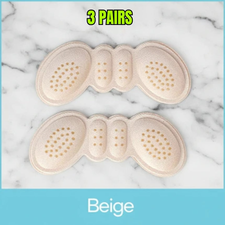 3 Pairs Self-Adhesive Heel Insoles Anti-Slip Foam Cushion for Heel Pain Relief & Blister Protection