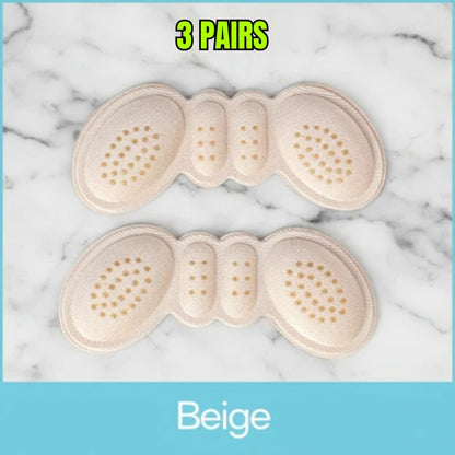 3 Pairs Self-Adhesive Heel Insoles Anti-Slip Foam Cushion for Heel Pain Relief & Blister Protection