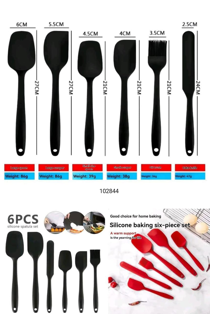 6-Piece Silicone Spatula Set | Food-Grade Rubber Spatulas for Baking, Cooking & Mixing | Heat-Resistant, Non-Stick & Dishwasher Safe - AABA MALL
