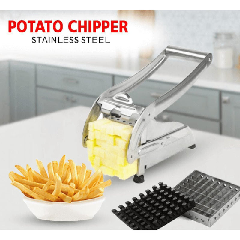 Stainless Steel Vegetable & French Fries Cutter | Heavy-Duty Potato Chip Cutter for Easy Slicing - AABA MALL