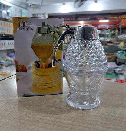 Acrylic Honey Dispenser with Stand – Transparent Honeycomb Jar 200ml | No-Drip Syrup & Honey Server