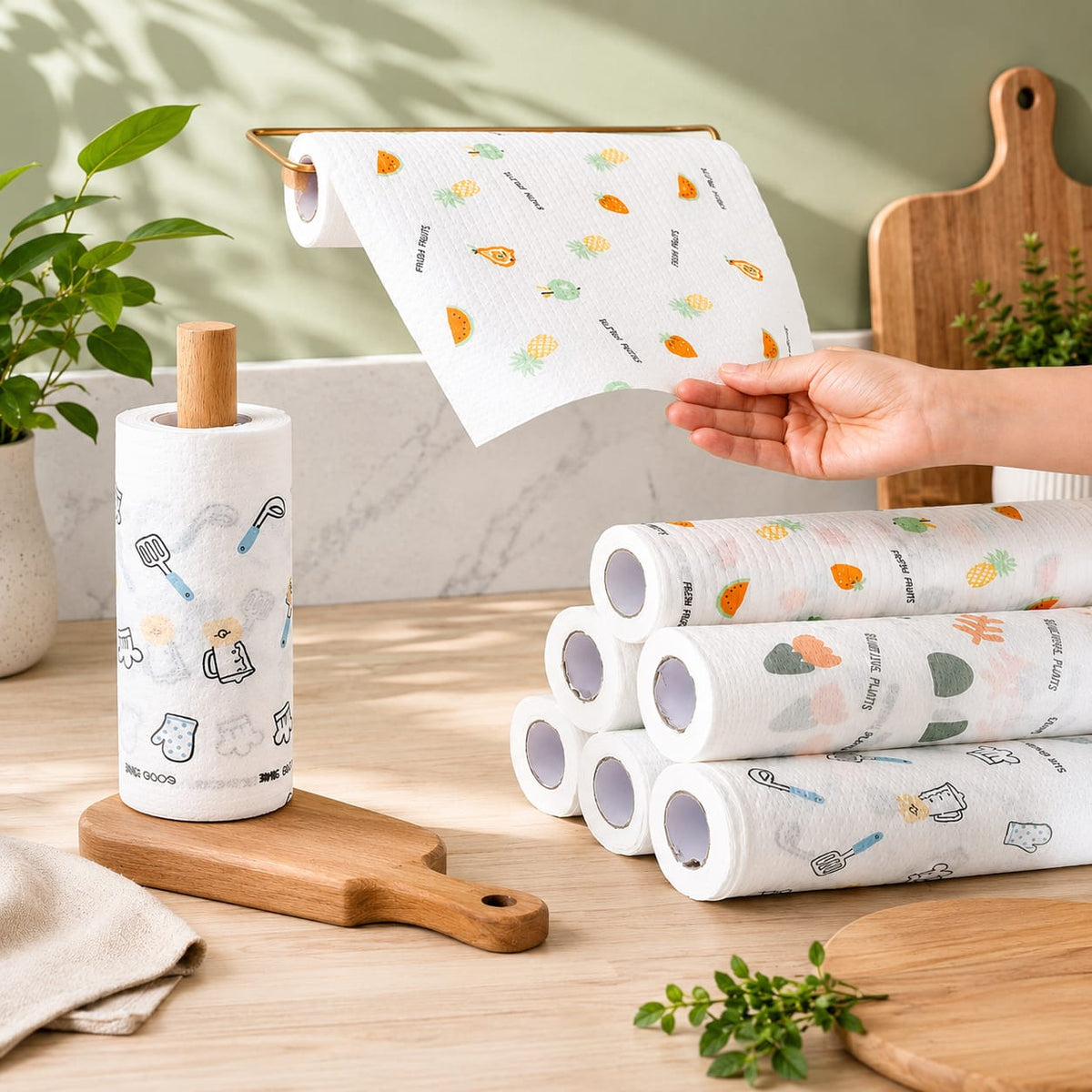 Disposable Double-Use Cleaning Cloths | Kitchen Paper Towel for Efficient Cleaning