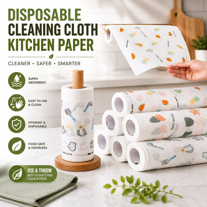 Disposable Double-Use Cleaning Cloths | Kitchen Paper Towel for Efficient Cleaning