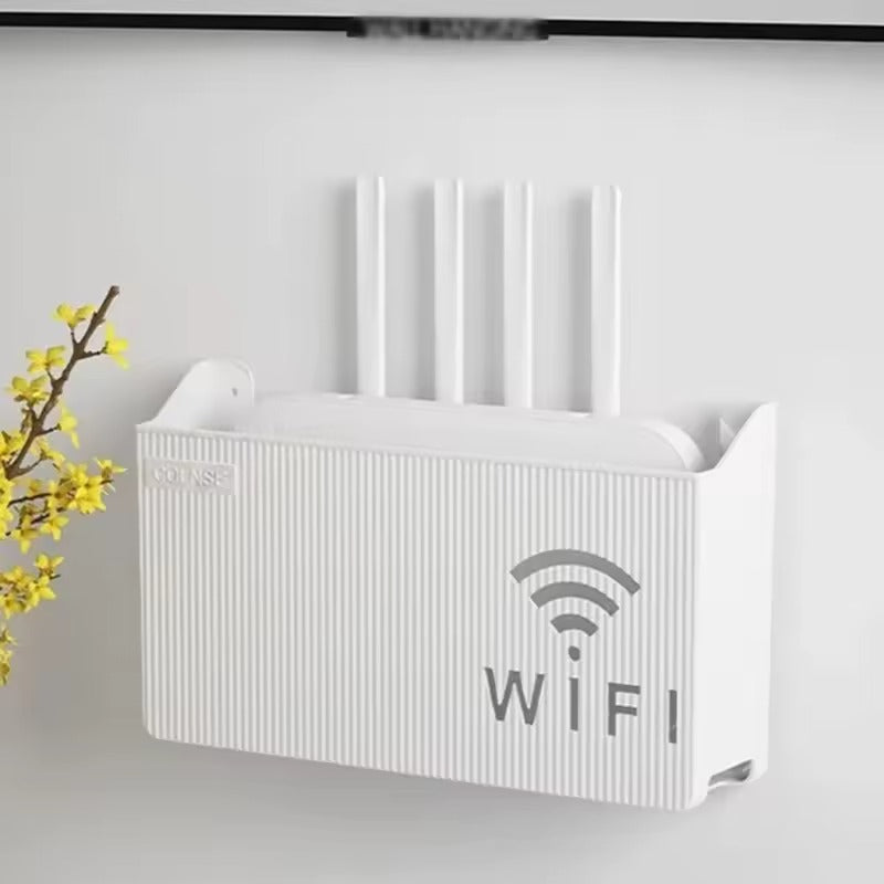 router box, wall mounted router shelf, wifi box organizer, set top box holder, no drilling shelf, router storage box, tv accessories, wall shelf, living room organizer, cable management box