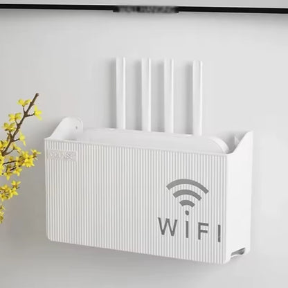 router box, wall mounted router shelf, wifi box organizer, set top box holder, no drilling shelf, router storage box, tv accessories, wall shelf, living room organizer, cable management box