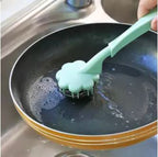 Wire Ball Brush With Long Handle Kitchen Hanging Cleaning Brush Pan Kitchen Dish Handle Washing Tool - AABA MALL