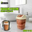 Wooden Pattern Mini Trash Bin ? Flip-Top Dust Bin for Office, Bathroom, Kitchen & Bedroom