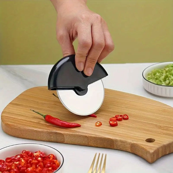 Heavy-Duty Pizza Cutter Wheel ? Sharp Stainless Steel Blade with Non-Slip Handle | Roller Design for Effortless Pizza, Cake, Pie & Bread Slicing | Large Pizza Cutter, Cake Slicer, Kitchen Tool - AABA MALL