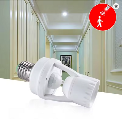motion sensor bulb holder, infrared light socket, auto control bulb holder, sensor LED holder, hallway night light adapter, basement motion light holder, smart light holder