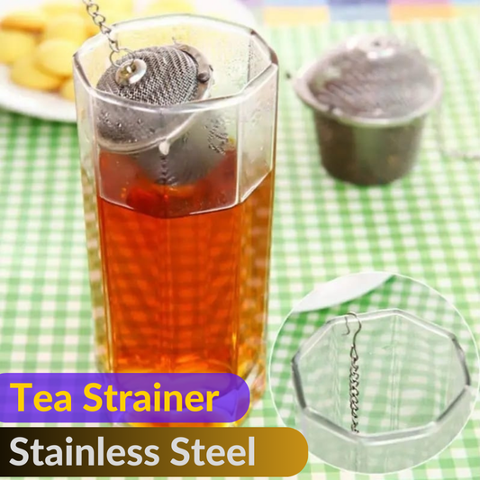 6.5cm BASKET Silver Elegant Perfect Tea Strainer Mesh Stainless Steel Tea Strainer Filter Infuser for Lose Leaf Tea and Mulling Spices - Chain Style (Copy)