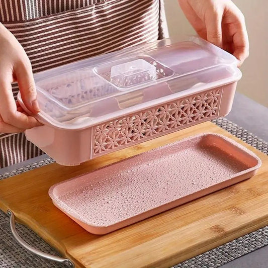 Stackable plastic utensil organizer box with clear lid, moisture-proof cutlery storage for spoons forks chopsticks in a kitchen drawer