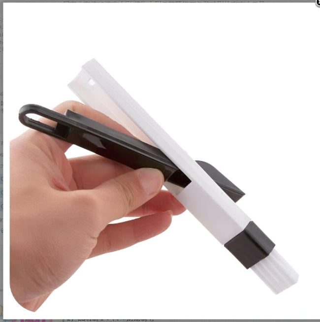 Dust cleaning brush set with mini clip-on dustpan, polypropylene crevice cleaner tool for window gaps and small kitchen corners