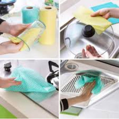 Pack of 30 eco-friendly non-woven fabric disposable cleaning cloth towels, multipurpose kitchen and household wipes