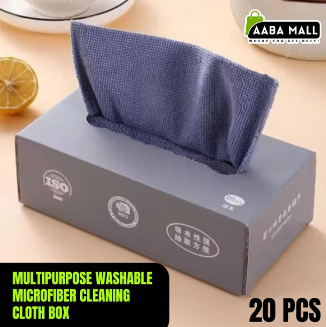 Pack of 20 premium washable microfiber cleaning cloths, ultra-soft and lint-free wipes for car detailing, kitchen, and glass cleaning