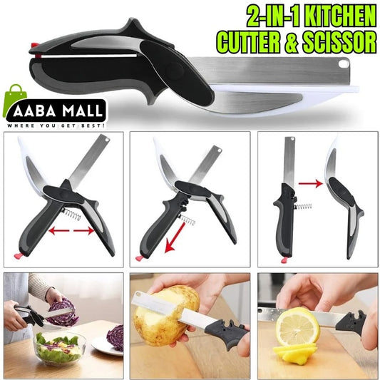 Multifunctional Kitchen Cutter & Scissor stainless steel kitchen clever detachable knife kitchen scissor kitchen tool cooking gadget