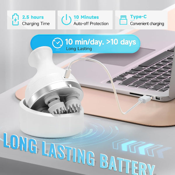 electric scalp massager
hair growth massager
portable head massager
cordless vibration massager
deep scalp cleansing tool
stress relief head massager
hair stimulation device
relaxation massage tool
handheld scalp scrubber
rechargeable scalp massager