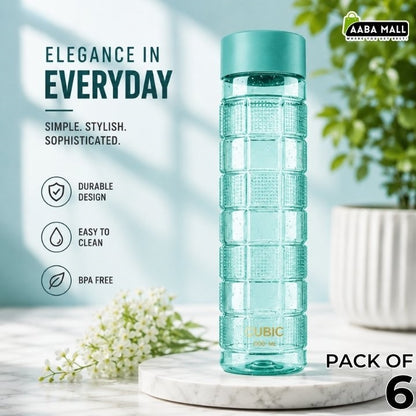 Cubic 1L aqua green water bottle for home and refrigerator organization