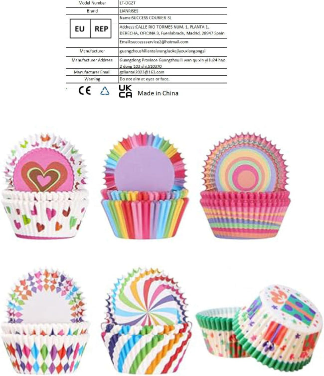 100 pieces food-grade paper cupcake liners in a rainbow color assortment, disposable baking cups for muffins and party treats