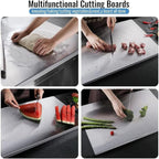 Stainless steel chopping board, anti-bacterial cutting board for meat and vegetables, odor-free kitchen prep platform