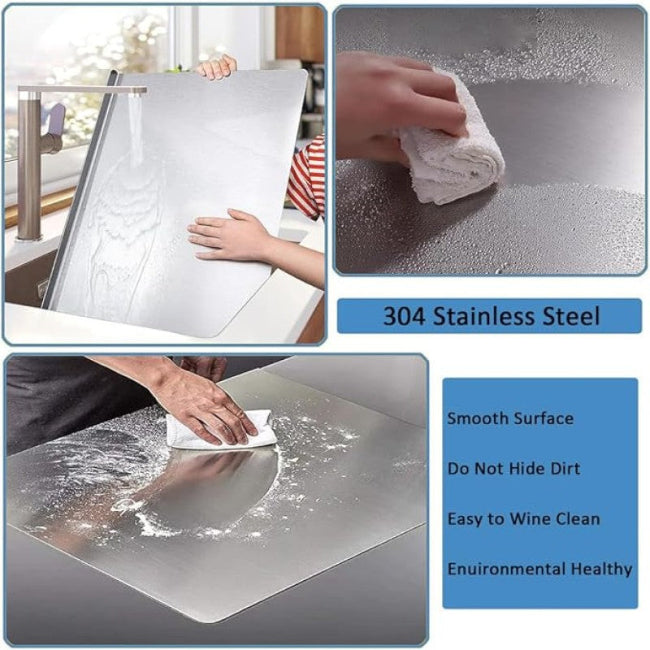 Stainless steel chopping board, anti-bacterial cutting board for meat and vegetables, odor-free kitchen prep platform