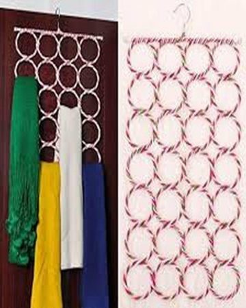 Ring Scarf Tie Hanger Holder Belt Closet Clothes Organizer Hook Storage - 28 Holes