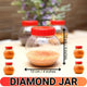 12 Pcs Diamond Design Small Storage Jars - 62mm Mouth, Airtight PET Plastic Containers for Spices, Masalas & Dry Fruits