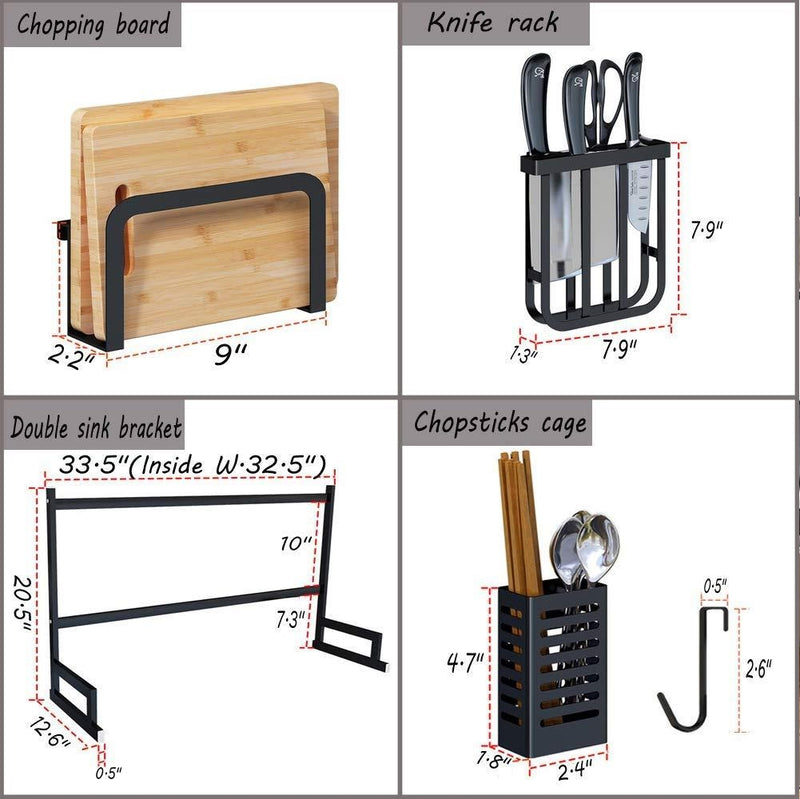 Dish Drying Rack Over Sink Kitchen Storage Shelf Countertop Space Saver Display Stand Tableware Drainer Organizer Utensils Holder SMALL - AABA MALL
