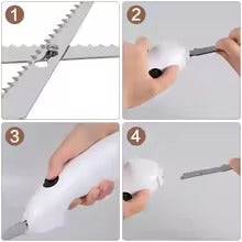 Kitchen easy cut electric cordless cutting knife tool portable rechargeable stainless steel electric steak knife household products - AABA MALL