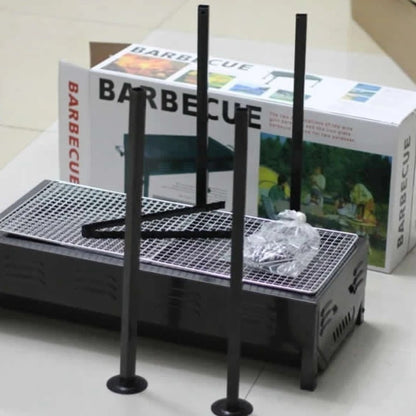 FOLDING Barbecue Grill, BBQ / BAR B Q Portable Grill WITH COOKING PLATE