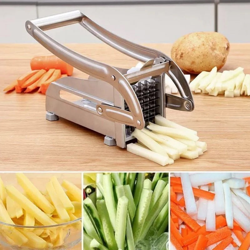 Stainless Steel Vegetable & French Fries Cutter | Heavy-Duty Potato Chip Cutter for Easy Slicing - AABA MALL
