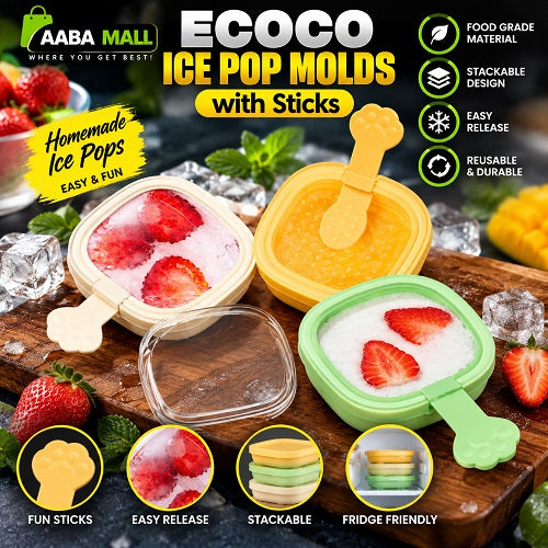 Ecoco Ice Pop Molds with Sticks | Reusable Popsicle Maker | AABAMALL Pakistan