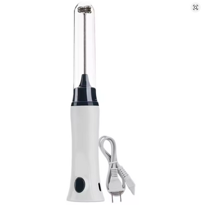 Rechargeable electric coffee mixer frother, automatic milk foamer, handheld cream whisk and egg beater with USB charging port