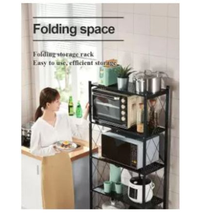 Foldable Kitchen Storage Rack by AABA MALL Pakistan | Steel Organizer Shelf for Home and Office