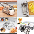 Heavy-duty stainless steel French fry cutter, commercial grade potato chip slicer tool for uniform vegetable sticks